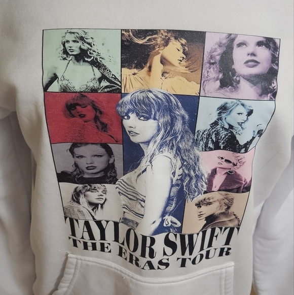Taylor Swift The Eras Tour Collage Double Sided White Hoodie Size Medium - Picture 2 of 5